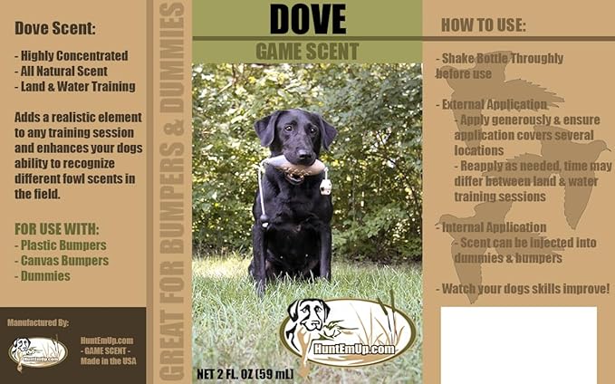 Dove Training Scent & Dummy for Dogs, 2oz – Scents to Train Hunting Dog for Tracking and Retrieving Doves for Upland Hunts