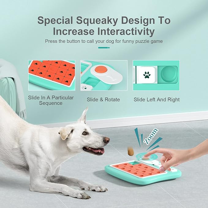 Dog Puzzle Toys, Treat Dispensing Dog Enrichment Toys for IQ Training and Brain Stimulation, Interactive Mentally Stimulating Toys as Gifts for Puppies, Cats, Dogs (L-Level 3)
