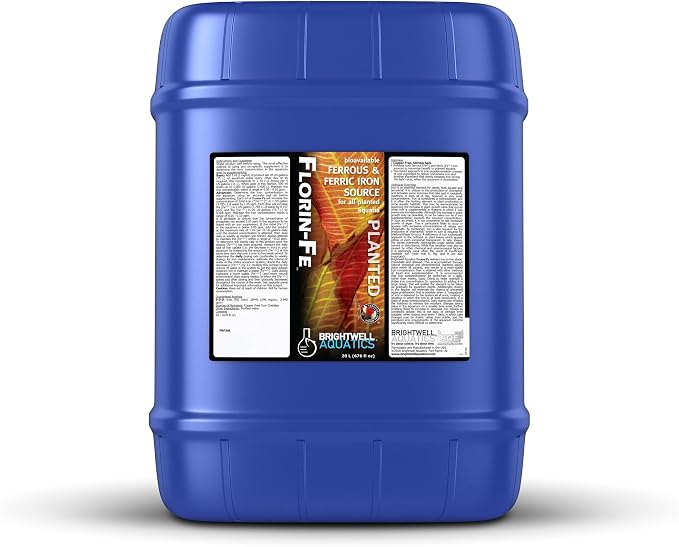 Brightwell Aquatics Florin-Fe Iron Supplement for Planted Aquariums – Dual-Action Iron Source for Plant Growth, Chlorophyll & Vibrant Foliage – Daily Dosing, 20L