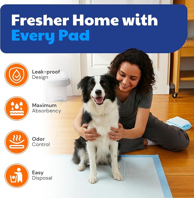 American Kennel Club Puppy Training Pads with Ultra Absorbent Quick Dry Gel – 22 x 22 Pee Pads for Dogs - 100 Count (Unscented)