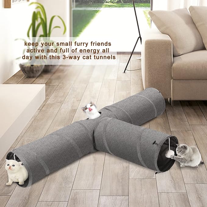 Ownpets Cat Tunnel T-Shape and S-Shape for Cat Kitten Kitty Puppy Rabbit