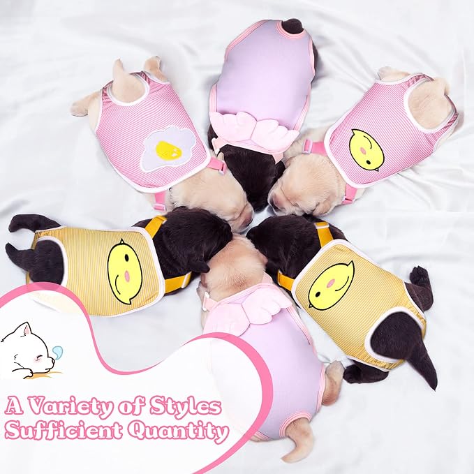 Nuanchu 3 Pcs Female Dog Diaper Sanitary Panties with Adjustable Suspender, Washable Reusable Doggie Diapers for Small Medium Large Dog in Heat Period Menstrual Pet Cats Ducks(Delicate Pattern,M)