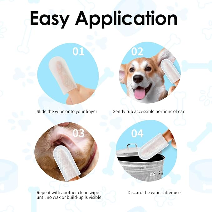 Mooncat Pet Paw & Ear Care Bundle – Natural Dog Paw Balm for Dry Nose and Cracked Pads with Jojoba Oil, Aloe & Vitamin E (2oz) + Cat & Dog Ear Cleaner Wipes for Wax & Dirt Removal, Odor Control & Dail