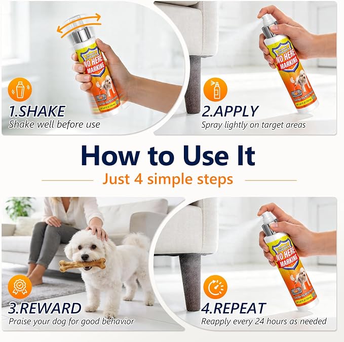 Potty Training Spray for Dogs - Dog Deterrent Spray to Stop Marking & Urinating Indoors or Outdoors - Natural No Pee Training Aid for Puppies - Safe for Furniture, Carpet & Floors - Puppy Essentials
