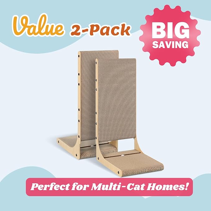 Zakkart Cat Window Perch and 2-Pack Cat Scratching Board, 2 Item Bundle