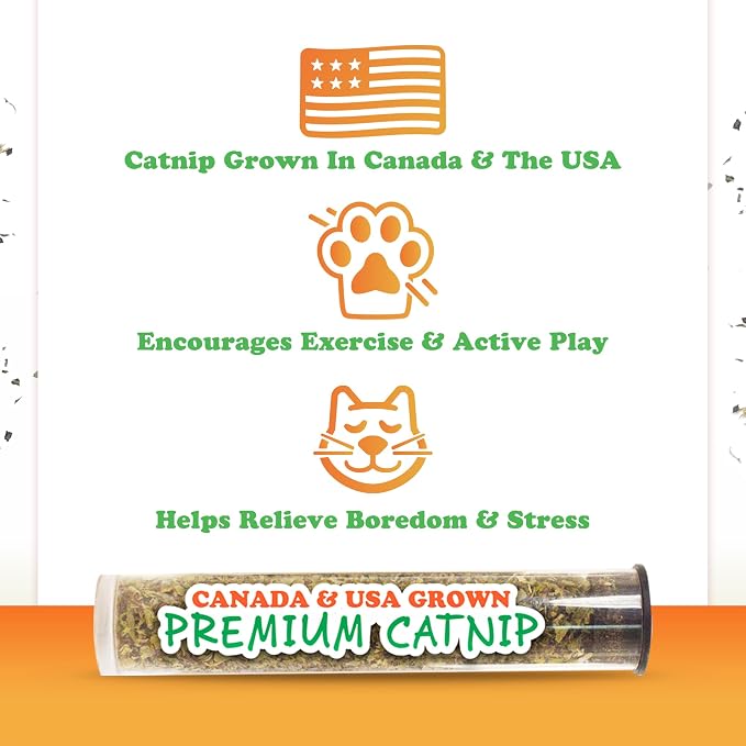 Meowijuana Refillable Cat Toys | Get Spooked - Pumpkin Spice Latte Catnip Toy | Includes Potent Hand Harvested Catnip Grown in North America | Promotes Play and Cat Health