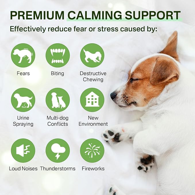 Cat 6-in-1 Calming Diffuser & Dog 6-in-1 Calming Diffuser Set – with Pheromones for Stress Relief, Anxiety Reduction, Includes 4 Diffusers + 8 Refills (for Cats & Dogs)