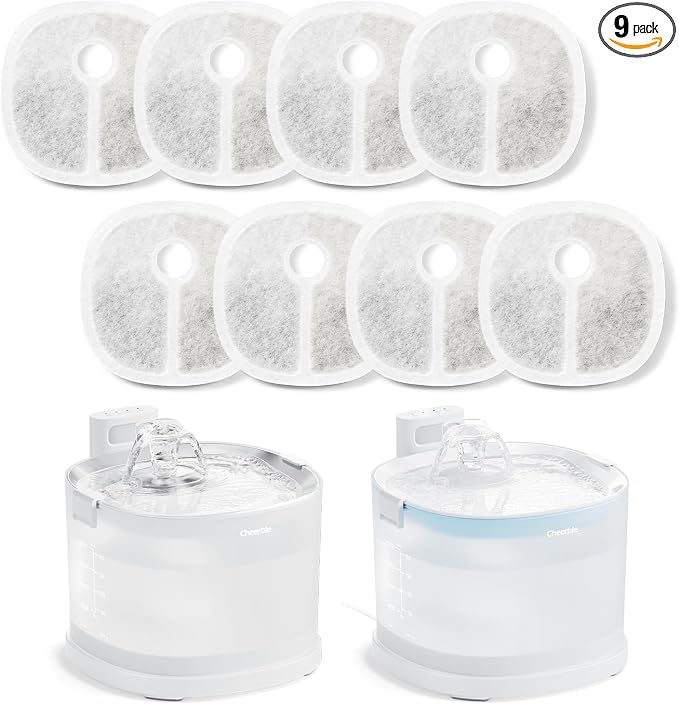 Cheerble Pumpless Pet Water Elfin Fountain E1/E1+/D1/D1PRO Replacement Filter-8-Pack