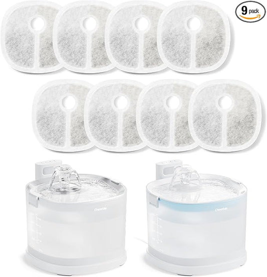 Cheerble Pumpless Pet Water Elfin Fountain E1/E1+/D1/D1PRO Replacement Filter-8-Pack