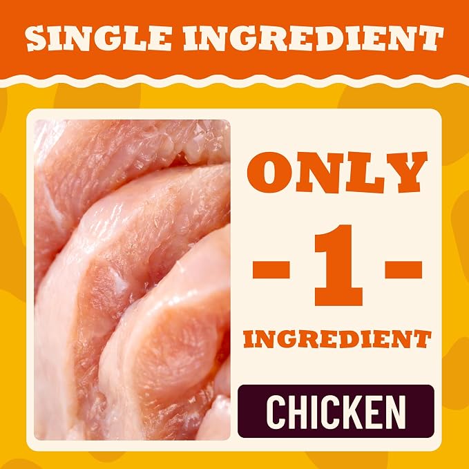 Freeze Dried Chicken Breast for Dogs & Cats - Human Grade High-Protein Raw Freeze Dried Dog Treats - Single Ingredient Natural Dry Chicken Breasts for Food Toppers,Training Snacks 6.7oz