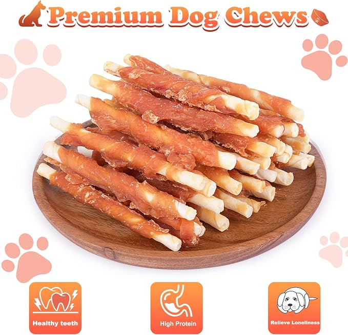 Chicken Wrapped Rawhides Dogs Treats