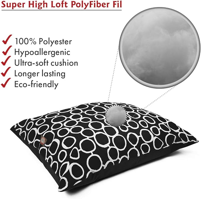 Majestic Pet Rectangle Medium Dog Bed Washable – Non Slip Comfy Pet Bed – Dog Crate Bed Super Value Pillow Dog Bed – Dog Kennel Bed for Sleeping - Dog Bed Medium Breed 35 x 28 Inch – Fusion Black