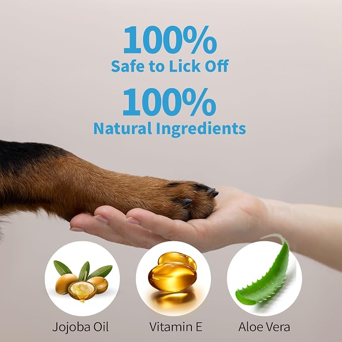 Mooncat Pet Paw & Ear Care Bundle – Natural Dog Paw Balm for Dry Nose and Cracked Pads with Jojoba Oil, Aloe & Vitamin E (2oz) + Cat & Dog Ear Cleaner Wipes for Wax & Dirt Removal, Odor Control & Dail