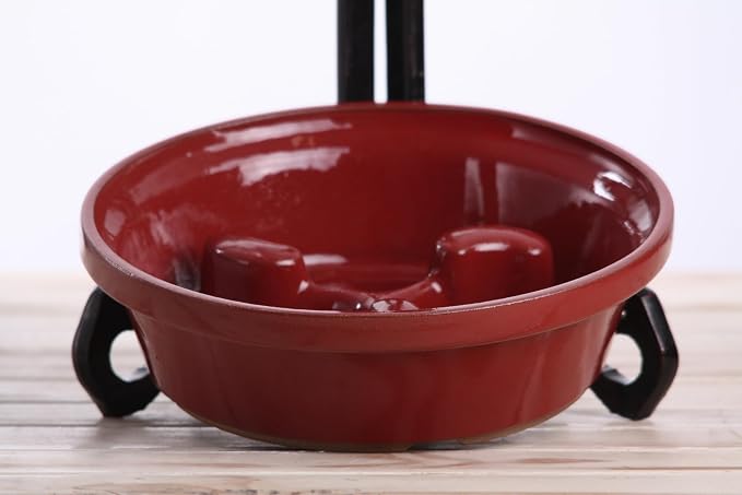 Willow Ceramics Dog Bowl – Handmade Ceramic Slow Feeder, 30.4oz Anti‑Gulp Bowl for Medium to Large Dogs, Dishwasher Safe, Made in USA (Red, 8inch)