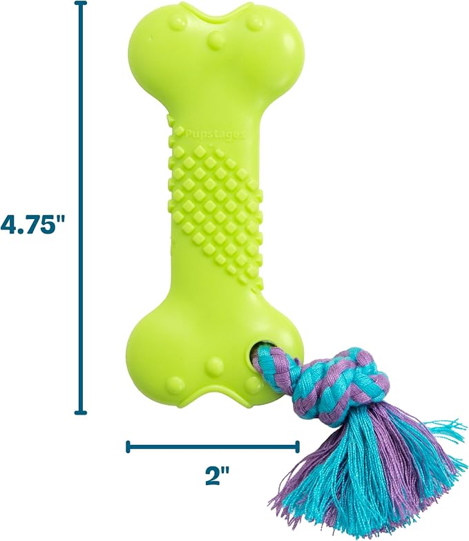 Bone Mini Dog Chew Toy & Treat Stuffer for Teething Puppies & Small Dogs up to 20 lbs, Bounces & Floats, Textured for Dental Support, Moderate Chewers, 5.5" (Pack of 4)