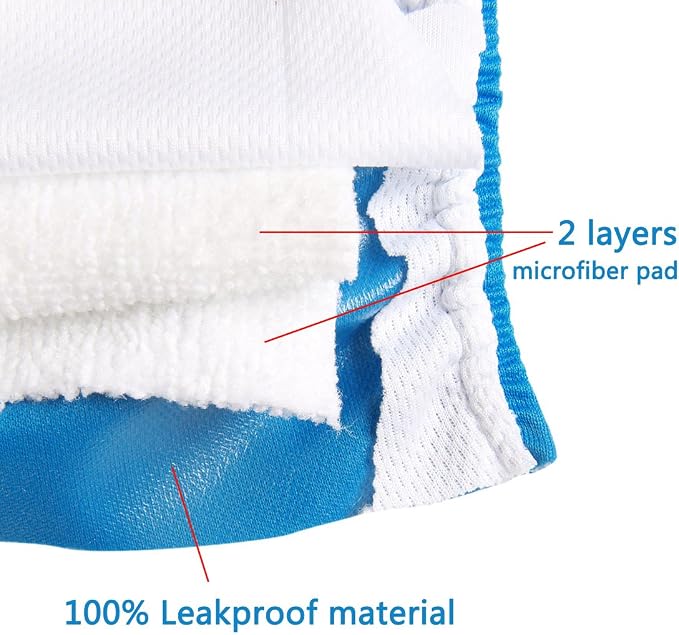 Vecomfy Reusable Female Dog Diapers for Medium Dogs,(4 Pack) Easy Absorbent Large Doggie Diapers for Peeing,in Heat,Dog Period Panties,L
