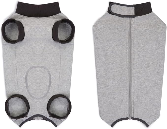 Dog Recovery Suit After Surgery, Abdominal Wound Protection Onesie, Anti-Licking Substitute for E-Collar & Cone, Relieves Anxiety, Easy to Put On, Suitable for Male & Female Dogs (Grey, XX-Large)