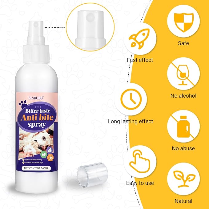 Bitter Apple Spray for Dogs, No Chew Spray for Dogs to Stop Chewing, Effective Indoor/Outdoor Deterrent Training Corrector for Anti-Scratch, Anti Marking, Furniture Protection (1 Pcs)