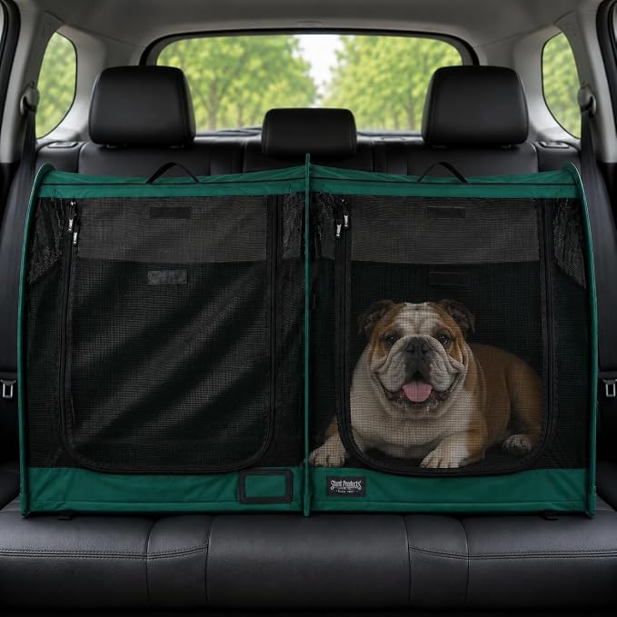 STURDI Small Cargo Pop-Up Pet Kennel, Double Compartment | Collapsible Travel Pet Crate for Cats & Dogs | Easy to Fold with Portable Carry Bag