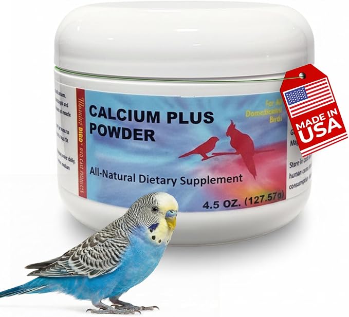 Morning Bird Calcium Plus Powder for Birds 4.5 oz – Calcium Supplement with Essential Vitamins & Minerals – Supports Bone Health, Muscle Function & Digestive Balance – Easy-to-Mix Calcium Formula