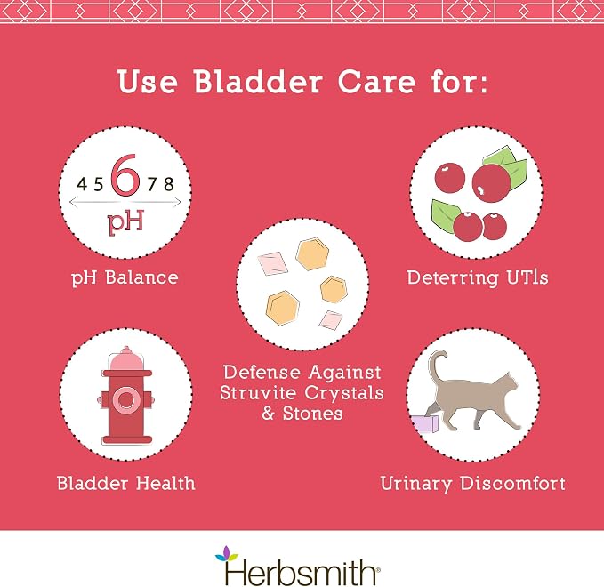 Herbsmith Bladder Care- Bladder Support for Cats- Urinary Tract Cat Supplement – Maintains Kidney Health for Cats– 75g