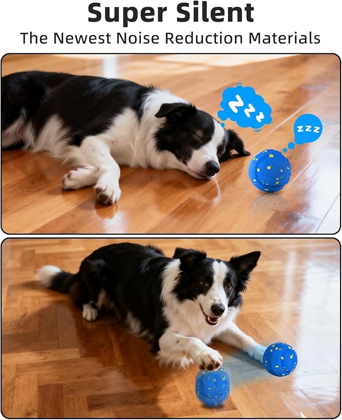 Interactive Dog Toys Dog Ball for Aggressive Chewers, Dog Chew Toys, Dog Enrichment Toys, Automatic Moving, Bouncing, Rotating, Type-C Rechargeable, Large, Medium, and Small Dogs