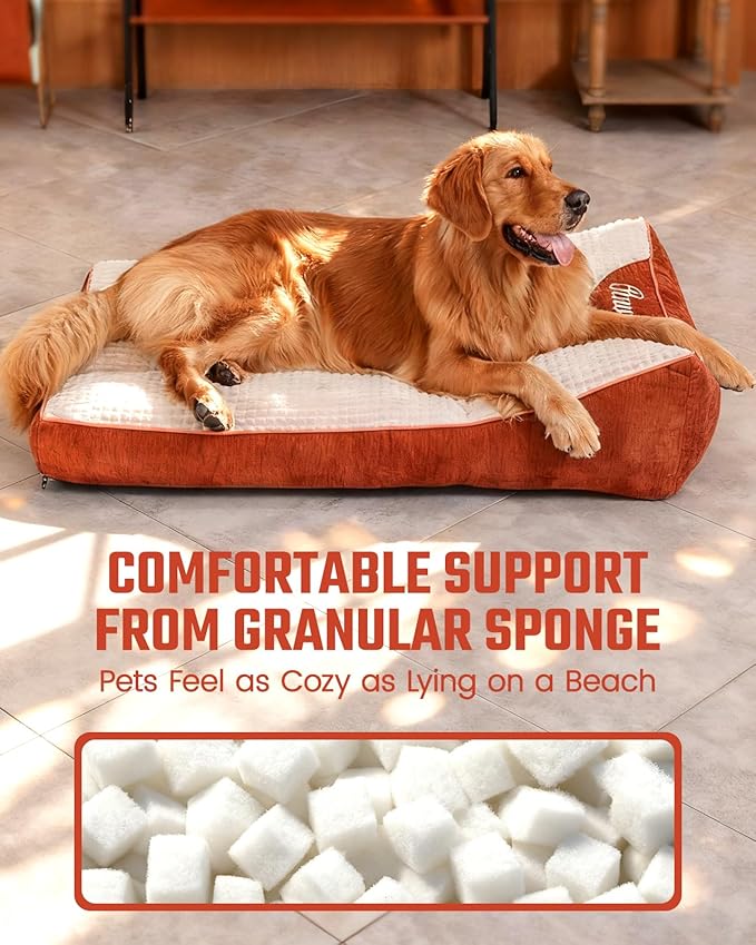 XL Dog Bed for Crate - Orthopedic Foam Crate Mat Large Comfy Flat Pet Beds with Removable Washable Cover, Suitable for Pet Up to 100 lbs(43''×28''×6'')