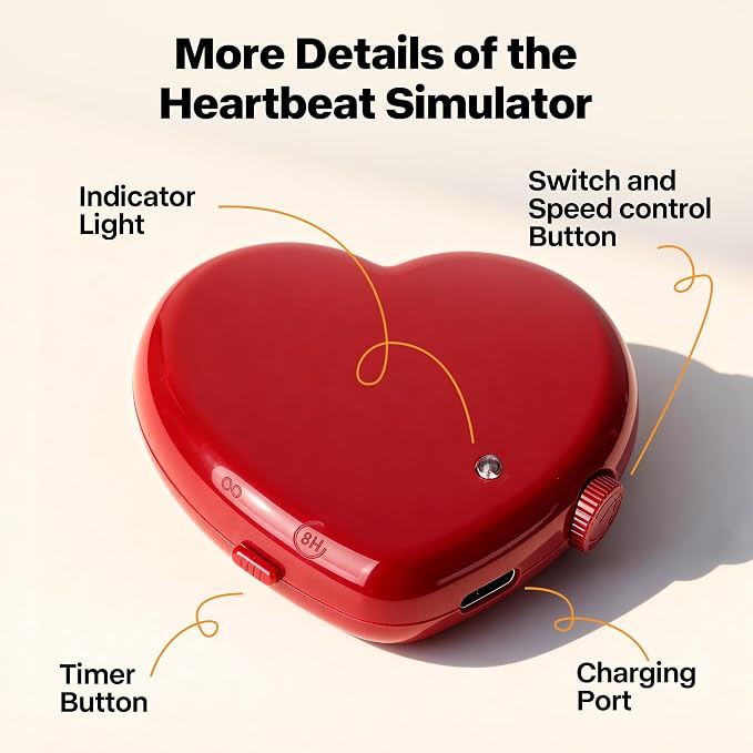 Pet Prime Replacement Heartbeat Simulator，Suitable for Heartbeat Dog Toy and Puppy Stuffed Animal, Calming Aid for Anxiety with Adjustable Speed and 8-Hour Auto-Off Timer