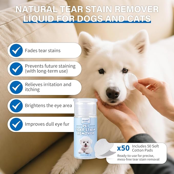 Tear Stain Remover Balm+ Natural Tear Stain Remover Liquid for Dogs and Cats