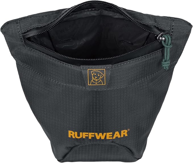 Ruffwear, Pack Out Dog Poop Bag Holder, Hands-Free Waste Dispenser with Belt & Leash Clip, Durable Odor-Proof Doggie Pouch for Trail Walks, Easy-Clean Design, Basalt Gray, Large