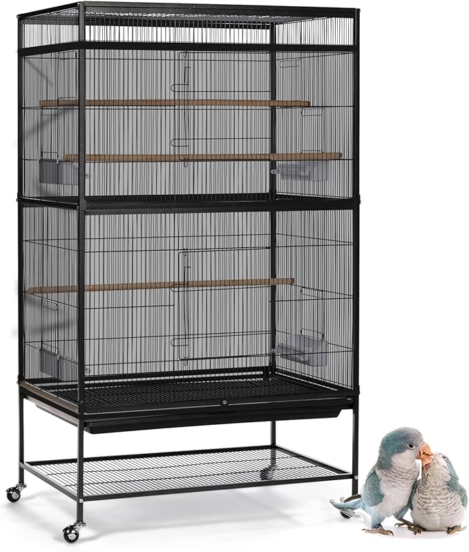 ASOCEA Large Bird Cage Seed Cather and 2 Pack Bird Perch Feeding Cup