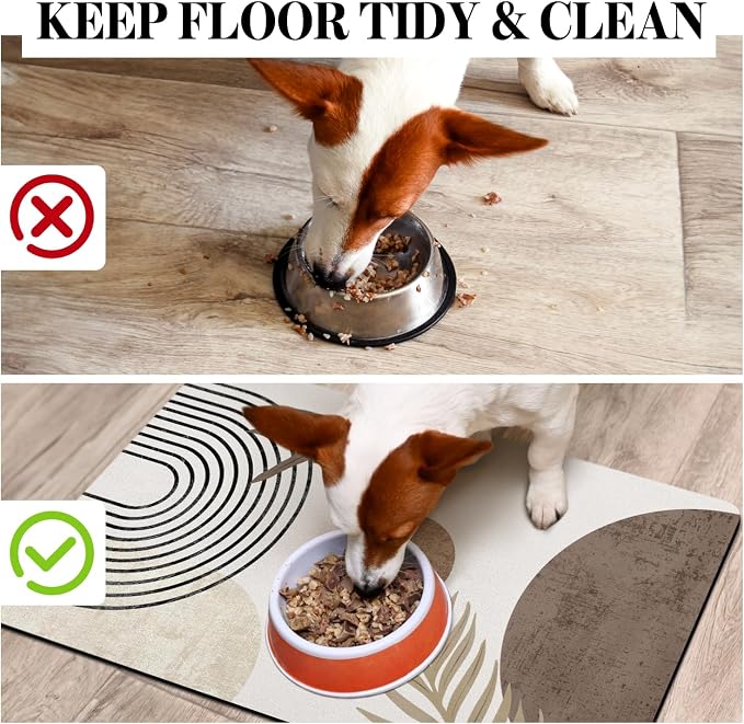 Dog Food Mats for Floors, Absorbent Dog Bowl Mat for Food and Water Dispenser, Quick Dry Cat Food Mat Pet Supplies