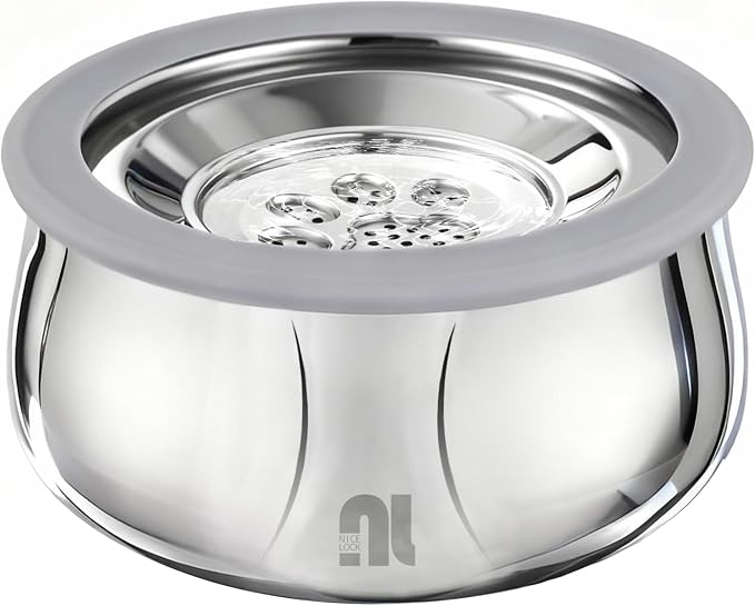 3L/0.8 Gallon No Spill Water Bowl for Dogs, Double-Wall Stainless Steel Slow Water Dog Bowls, Splash-Proof Vacuum Float, Dishwasher Safe for Large Medium Dogs
