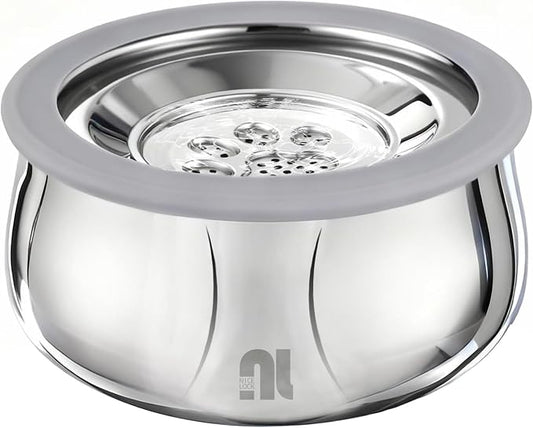 3L/0.8 Gallon No Spill Water Bowl for Dogs, Double-Wall Stainless Steel Slow Water Dog Bowls, Splash-Proof Vacuum Float, Dishwasher Safe for Large Medium Dogs