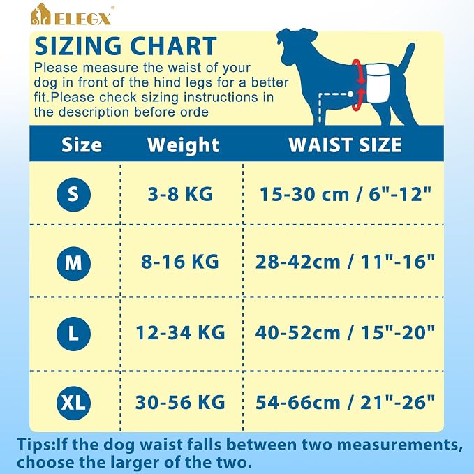 Dog Diapers Male 100Ct, Male Dog Diapers Disposable with Wetness Indicator, Adjustable Puppy Diapers, Super Absorbent & Breathable Male Dog Wraps, 360 ° Leak-Proof for Incontinence & Marking, S