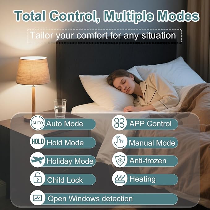 HEATIT Programmable Thermostat, WiFi Smart Thermostat for Electric Radiant Floor Heating with Touchscreen, 120V-240V Wide Voltage Range, Dual Sensing, White