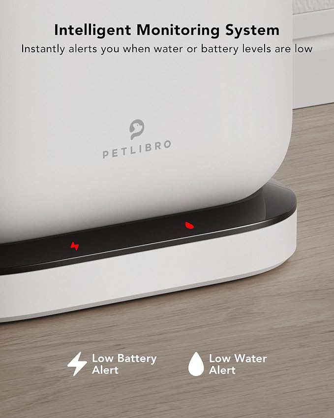 Bundle of PETLIBRO Cat Water Fountain + 8 Packs Genuine Replacement Filters 4 Months Set, Cordless Pet Water Fountain Battery Operated, Cat Fountain with Stainless Steel Tray, Easy to Clean BPA-Free
