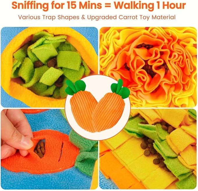 Snuffle Mat for Dogs Large Breed,32''x 20'' Interactive Puzzle Sniff Mat Dog Food Mat,Easy to Clean,Durable Slow Feeder Interactive Dog Feeder Puzzle Toy for Training and Stress Relief