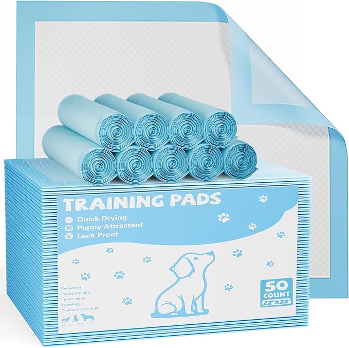 DUMOS 500 Count Puppy Pads for Dogs, 22" x 22" Potty Puppy Training Pad, 6-Layer Dog Cat Pee Pads, Super Absorbency Disposable Pet Leakproof Quick Drying Pad