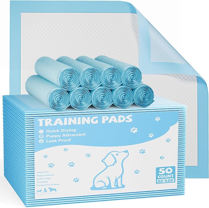 DUMOS 300 Count Puppy Pads for Dogs, 22" x 22" Potty Puppy Training Pad, 6-Layer Dog Cat Pee Pads, Super Absorbency Disposable Pet Leakproof Quick Drying Pad