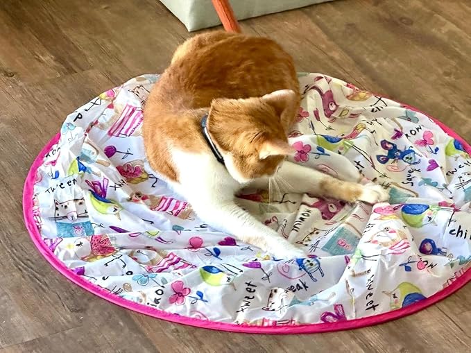 Interactive Mouse-Catching Cat Toy with Motion Sensor | Rechargeable Ball with Beep & LED Lights | Engaging Game for Indoor Cats, Reduces Boredom & Encourages Play (Blue Single Layer)