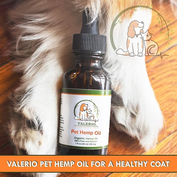 Valerio Pets Hemp Oil for Dogs and Cats - 1 Oz - Hemp Oil Drops with Omega Fatty Acids - Hip and Joint Support and Skin Health (3 Pack - 3 x 1 Oz)