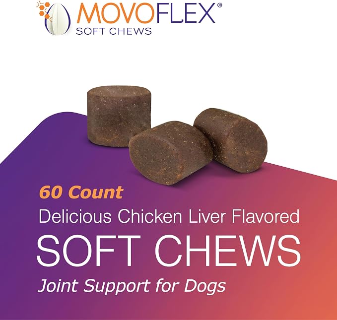 MOVOFLEX Soft Chews Hip and Joint Support Supplement for Small Dogs - 120 Count By Virbac