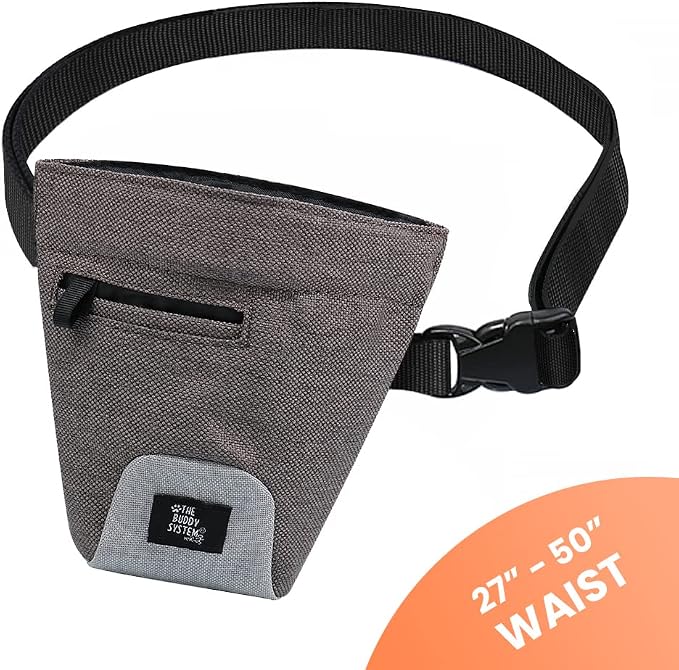 The Buddy System Buddy Bag - Waist Belt Bag with Magnetic Closure for Pet Training, Running and Walking - Container Pouch for Dog Walking