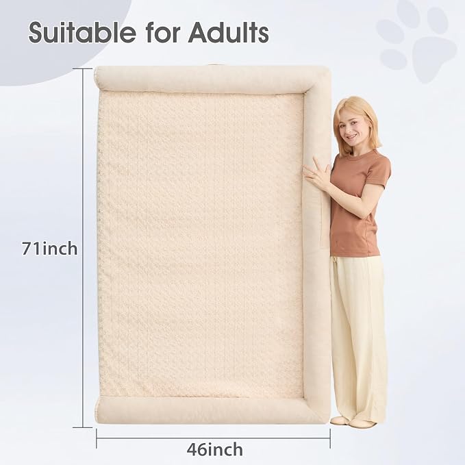 BFPETHOME Orthopedic Washable Dog Beds Large Sized Senior Dog for Comfy Sleeping with Removable Cover, Waterproof Big Soft Pet Couch Bed for Dogs Rerlax