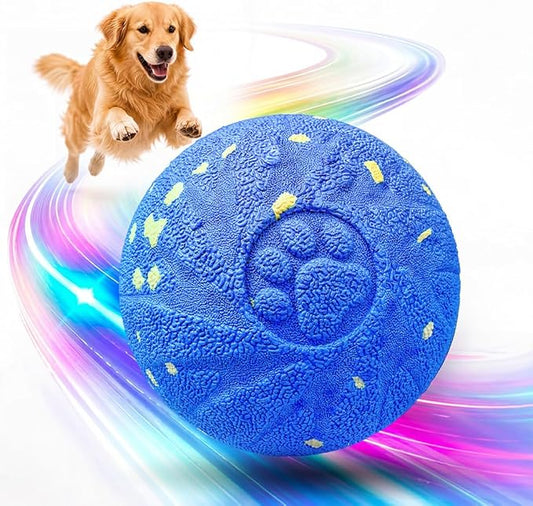 Smart Interactive Dog Toy Ball, 3 Automatic Bouncy Modes, Durable E-TPU Material for Chewing, Rechargeable and IPX7 Waterproof, Enrichment Toy for Medium and Large Dogs (Blue)