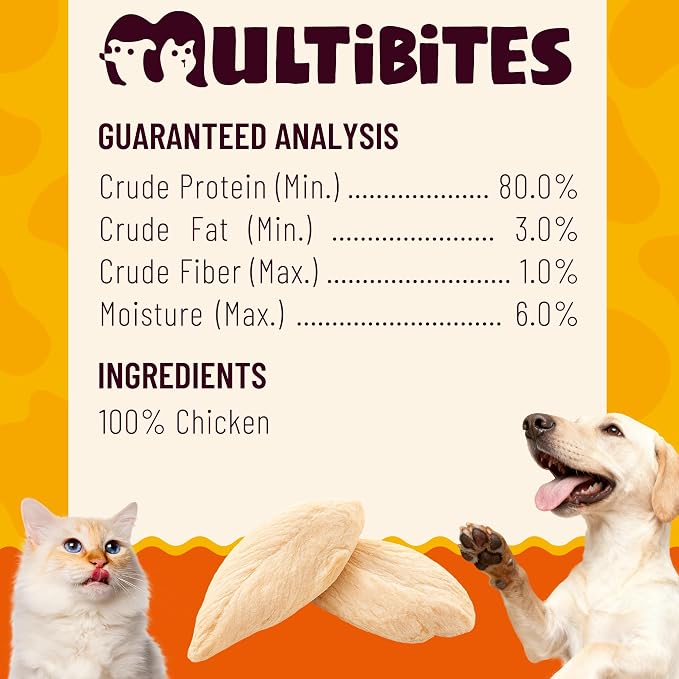 Freeze Dried Chicken Treats for Dogs & Cats, Single Ingredient Raw Meat Thin Sliced Chicken Breast Dog Treat, Grain Free Human Grade&Low Calorie Healthy Dogs Training&Reward Snacks, 6.7oz