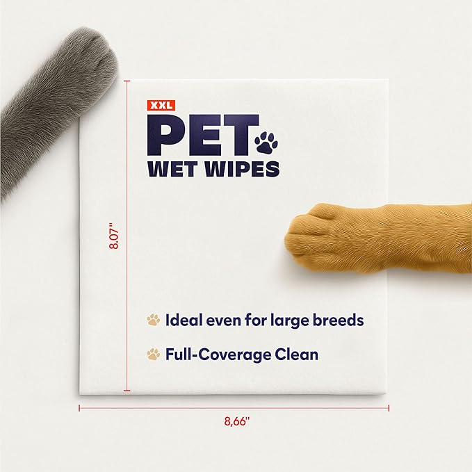 Papilion Pet Wipes for Dogs & Cats, Gentle Grooming & Cleaning Wipes, Safe for Paws, Coat & Face for Daily Use, Paraben-Free, Extra Large All-Purpose Wipes, Flip-Top Pack, 600 Count