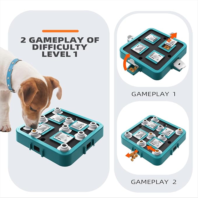 Dog Puzzle Toy, Level 3 in 1 Food Treat Feeder, Mental Stimulation (Advanced Mars Green Board)