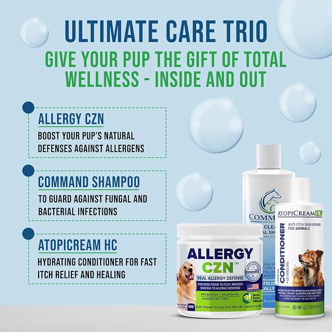 Command Medicated Dog Shampoo for Itchy Skin, Anti-Itch Relief for Allergies and Dry Skin, Healing Soothing Pet Care Formula (12 oz)